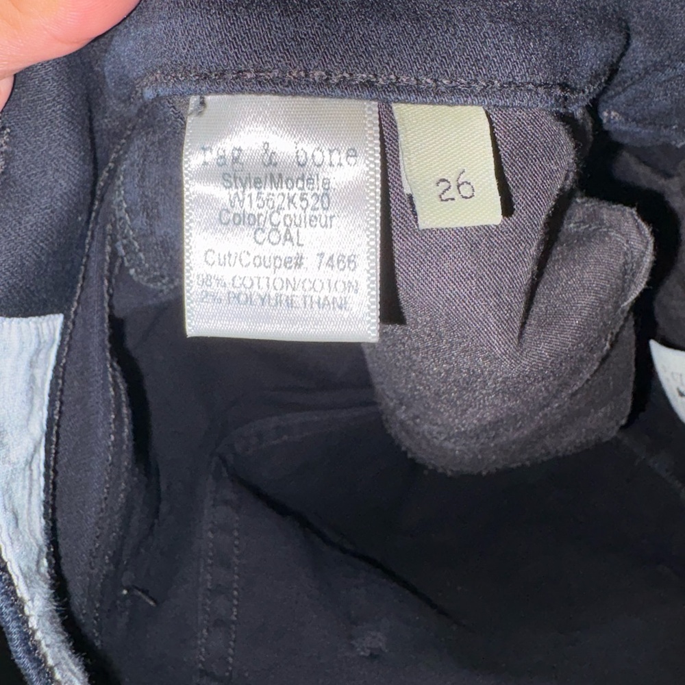Rag & Bone Black Skinny Jeans with Full-Length Side Zippers - Picture 6 of 7